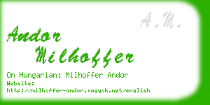 andor milhoffer business card